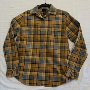 Lauren Ralph Lauren Blue Mustard Plaid Shirt Men's Small Heritage Workwear‎